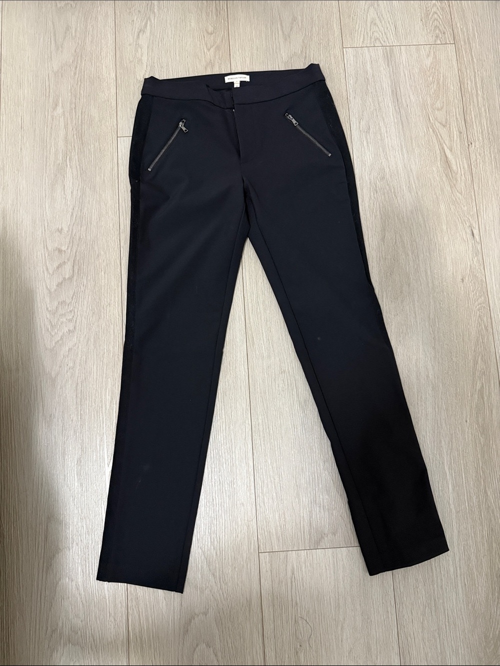 Rebecca Taylor Black Slim Zip-Pocket Pants